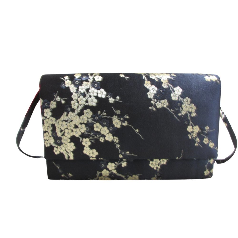 NWOT 111 State Black and Gold Dress Bag with Detachable Short Strap